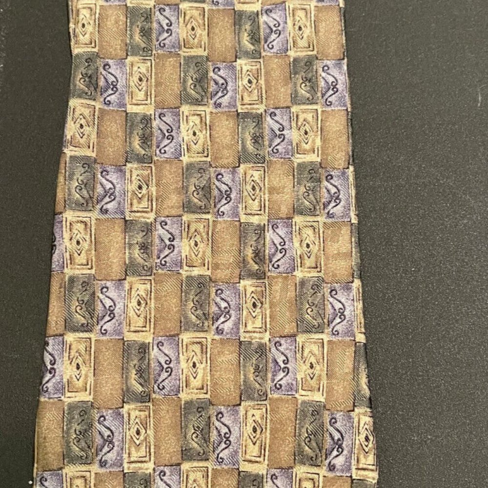 Barrington Men's Tie - Browns & Grays - Silk - NWOT